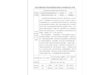 安慶市嘉欣醫(yī)療用品科技股份有限公司環(huán)境信息公開表